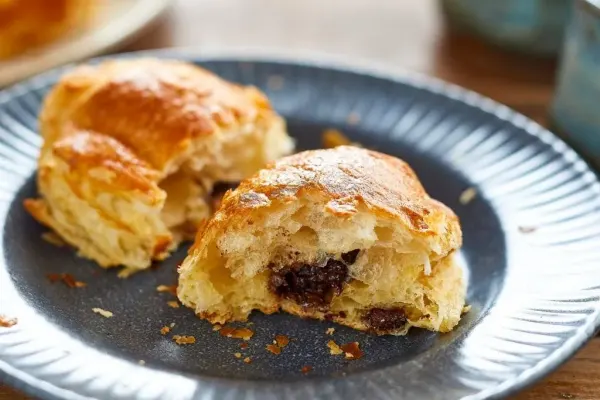 pain au chocolat pastries on a plate