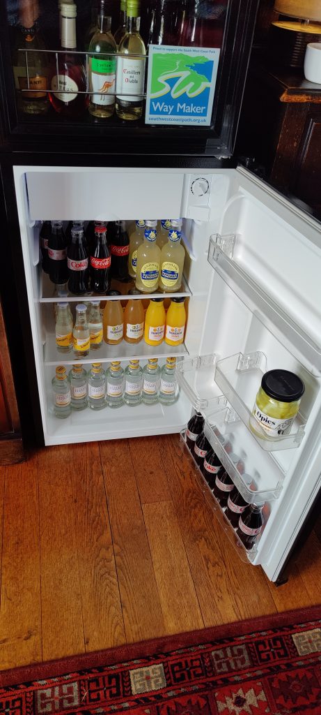 Fridge with soft drinks and mixers