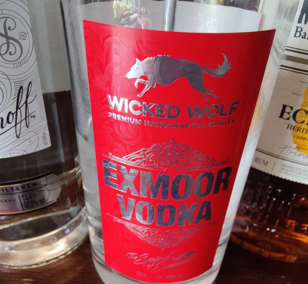 Exmoor vodka bottle and waiters friend bottle opener