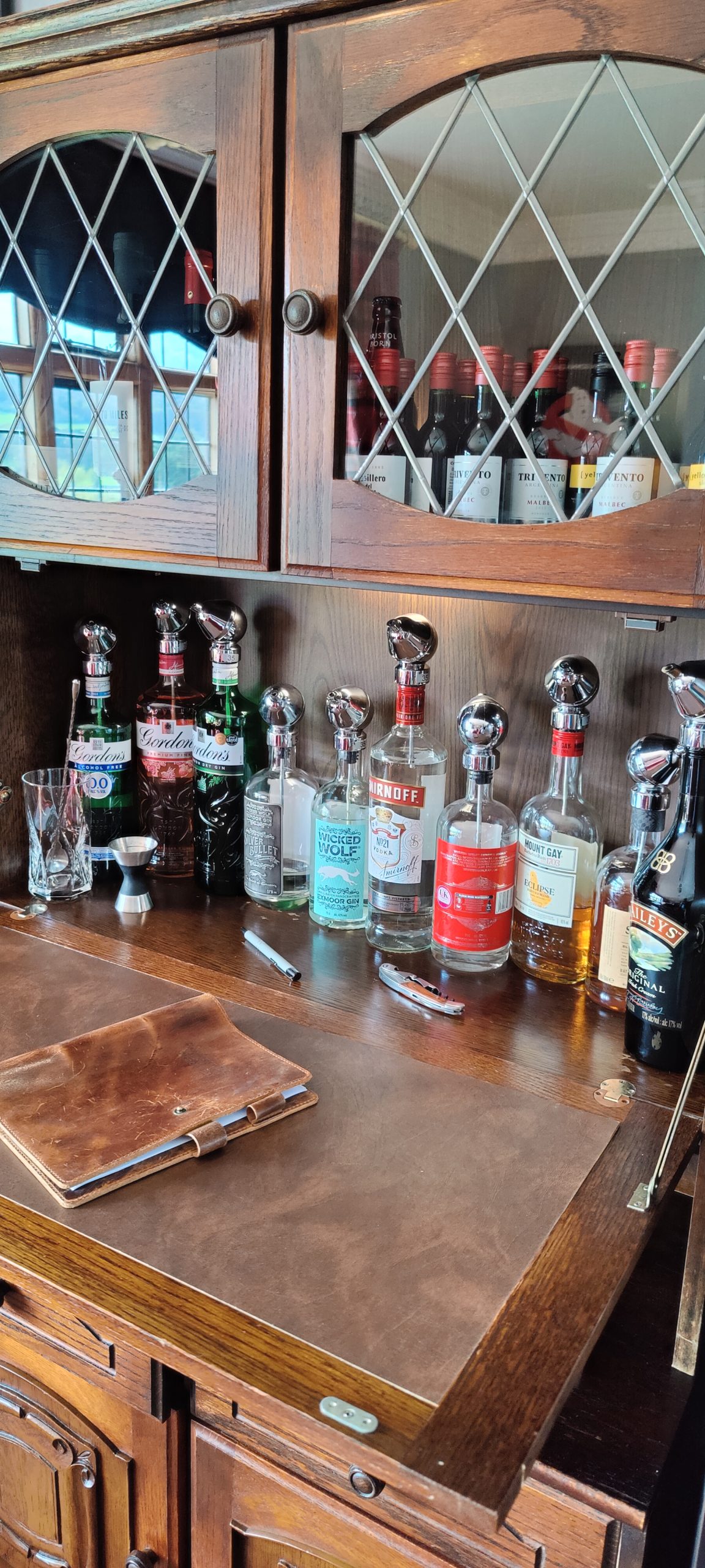 Spirits in honesty bar